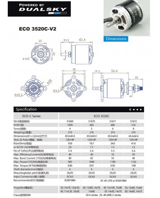 Dualsky ECO 3520C Motor Series for RC Plane Model