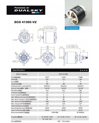 Dualsky ECO4130C Motor for 0.80-0.110 4-Stroke Model