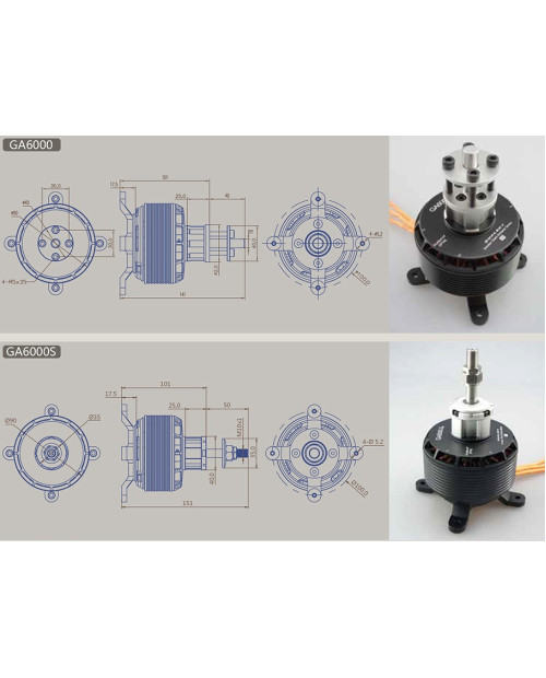 Wholesale 5pcs Dualsky GA6000.S Single Shaft Edition for E-conversion of Big Gas Plane 55CC-60CC