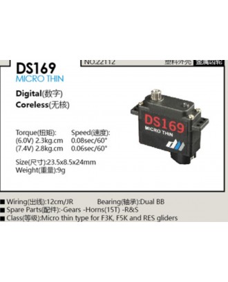 Dualsky DS169 Micro Thin HV Wing Servo Newest Model