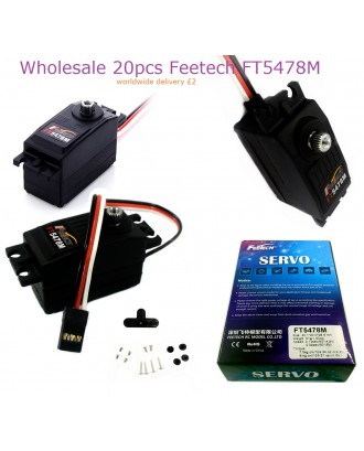Wholesale 20pcs Feetech FT5478M 6V 9kg/cm Digital Waterproof Low Profile Servo