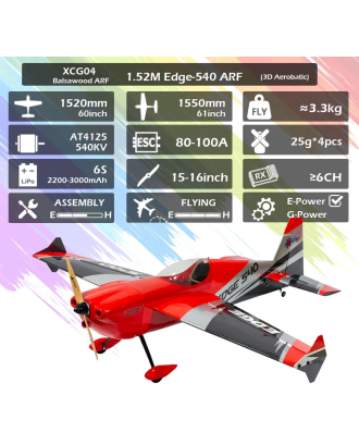 Edge-540 1.5M / 60" ARF Balsa Electric Model — Motor + ESC + Servo